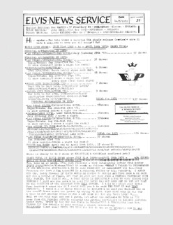 Elvis News Service Weekly Issue No. 51