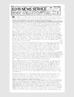 Elvis News Service Weekly Issue No. 65