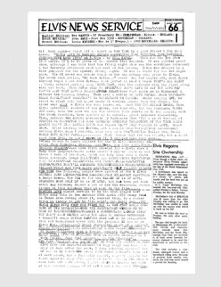 Elvis News Service Weekly Issue No. 66
