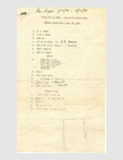 Felton Jarvis' Song Selection - Jan. 26 1974 Opening Show