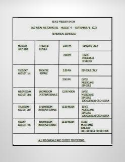 Rehearsals July 31 - August 4 1972