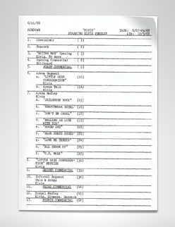 Elvis - Original Concept Tracklisting