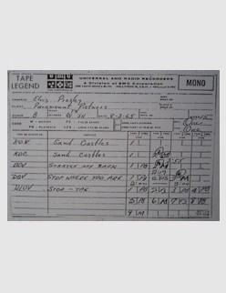 Tape Legend - August 3 1965 (Thanks to Henk Muller)