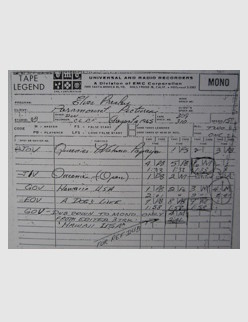 Tape Legend - August 4 1965