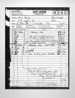 Tape Legend - October 7 1960