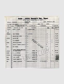 Studio Orchestra Manager's Daily Report - March 20 1961