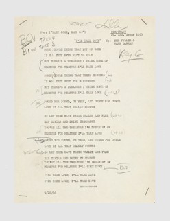 I'll Take Love (Lyric Sheet)