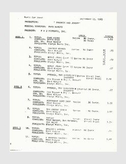Music Cue Sheet