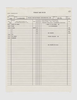 MGM Session Log - May 1 1957 (Thanks to David English)