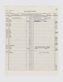 MGM Session Log - May 9 1957 (Thanks to David English)
